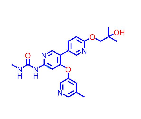 1-(6'-(2-羟基-2-甲基丙氧基)-4-((5-甲基吡啶-3-基)氧基)-[3,3'-联吡啶]-6-基)-3-甲基脲,1-(6'-(2-Hydroxy-2-methylpropoxy)-4-((5-methylpyridin-3-yl)oxy)-[3,3'-bipyridin]-6-yl)-3-methylurea
