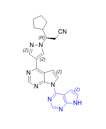 芦可替尼杂质07,3-(4-(7H-[4,7'-bipyrrolo[2,3-d]pyrimidin]-4'-yl)-1H-pyrazol-1-yl)-3-cyclopentylpropanenitrile