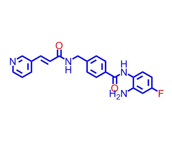 (E)-N-(2-氨基-4-氟苯基)-4-((3-(吡啶-3-基)丙烯酰氨基)甲基)苯甲酰胺,Tucidinostat