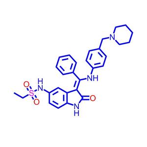 N-[(3Z)-2-氧代-3-[苯基-[4-(哌啶-1-甲基)苯胺]亚甲基]-1H-吲哚-5-基]乙烷磺酰胺,Hesperadin