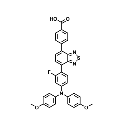 4-(7-(4-(bis(4-methoxyphenyl)amino)-2-fluorophenyl)benzo[c][1,2,5]thiadiazol-4-yl)benzoic acid,4-(7-(4-(bis(4-methoxyphenyl)amino)-2-fluorophenyl)benzo[c][1,2,5]thiadiazol-4-yl)benzoic acid