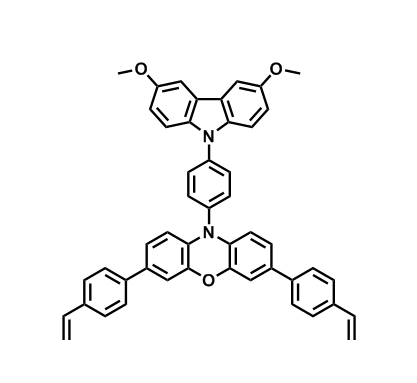 10-(4-(3,6-dimethoxy-9H-carbazol-9-yl)phenyl)-3,7-bis(4-vinylphenyl)-10H-phenoxazine,10-(4-(3,6-dimethoxy-9H-carbazol-9-yl)phenyl)-3,7-bis(4-vinylphenyl)-10H-phenoxazine