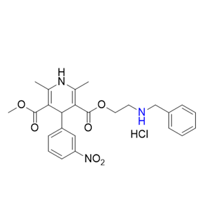 尼卡地平杂质15,3-(2-(benzylamino)ethyl) 5-methyl 2,6-dimethyl-4-(3-nitrophenyl)-1,4-dihydropyridine-3,5-dicarboxylate hydrochloride