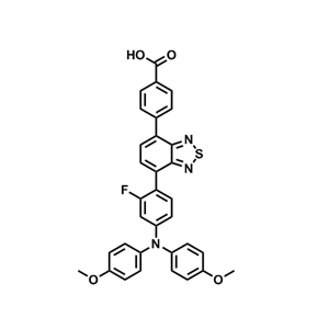 4-(7-(4-(bis(4-methoxyphenyl)amino)-2-fluorophenyl)benzo[c][1,2,5]thiadiazol-4-yl)benzoic acid,4-(7-(4-(bis(4-methoxyphenyl)amino)-2-fluorophenyl)benzo[c][1,2,5]thiadiazol-4-yl)benzoic acid