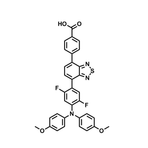 4-(7-(4-(bis(4-methoxyphenyl)amino)-2,5-difluorophenyl)benzo[c][1,2,5]thiadiazol-4-yl)benzoic acid,4-(7-(4-(bis(4-methoxyphenyl)amino)-2,5-difluorophenyl)benzo[c][1,2,5]thiadiazol-4-yl)benzoic acid