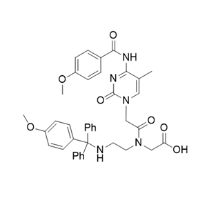 methyl N-<2-((4-methoxyphenyl)-diphenylmethylamino)ethyl>-N-<(N6-(4-methoxybenzoyl)-5'-Me-C-9-yl)acetyl> glycinate