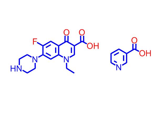 1-乙基-6-氟-4-氧代-7-(哌嗪-1-基)-1,4-二氢喹啉-3-羧酸吡啶-3-羧酸盐,1-Ethyl-6-fluoro-4-oxo-7-(piperazin-1-yl)-1,4-dihydroquinoline-3-carboxylicacidnicotinicacidsalt