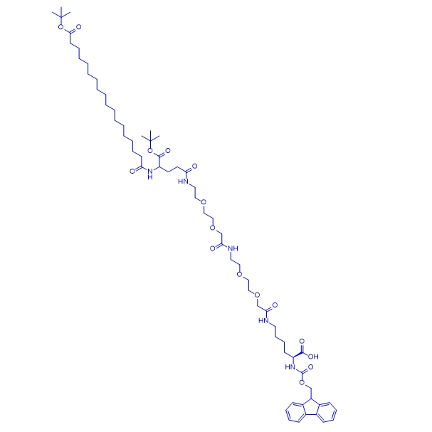 索马鲁肽中间体FMOC-L-LYS[OCT-(OTBU)-GLU-(OTBU)-AEEA-AEEA]-OH,FMOC-L-LYS[OCT-(OTBU)-GLU-(OTBU)-AEEA-AEEA]-OH