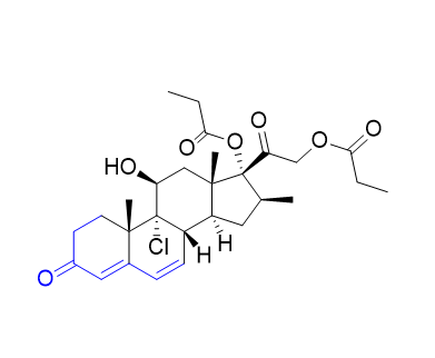 丙酸倍氯米松雜質(zhì)15,(8S,9R,10S,11S,13S,14S,16S,17R)-9-chloro-11-hydroxy-10,13,16-trimethyl-3-oxo-17-(2-(propionyloxy)acetyl)-2,3,8,9,10,11,12,13,14,15,16,17-dodecahydro-1H-cyclopenta[a]phenanthren-17-yl propionate