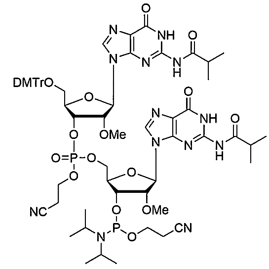 [5'-O-DMTr-2'-OMe-G(iBu)](pCyEt)[2'-O-Me-G(iBu)-3'-CE-Phosphoramidite],[5'-O-DMTr-2'-OMe-G(iBu)](pCyEt)[2'-O-Me-G(iBu)-3'-CE-Phosphoramidite]
