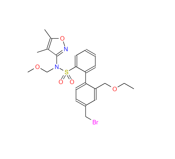 4'-(溴甲基)-N-(4,5-二甲基异恶唑-3-基)-2'-(乙氧基甲基)-N-(2-甲氧基乙氧基)甲基)-[1,1'-联苯]-2-磺酰胺,4'-(Bromomethyl)-N-(4,5-dimethyl-3-isoxazolyl)-2'-(ethoxymethyl)-N-(methoxymethyl)[1,1'-biphenyl]-2-sulfonamide