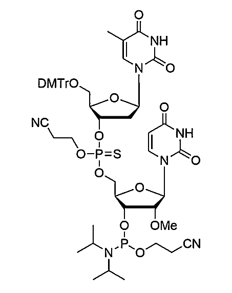 [5'-O-DMTr-2'-dT](P-thio-pCyEt)[2'-O-Me-U-3'-CE-Phosphoramidite],[5'-O-DMTr-2'-dT](P-thio-pCyEt)[2'-O-Me-U-3'-CE-Phosphoramidite]