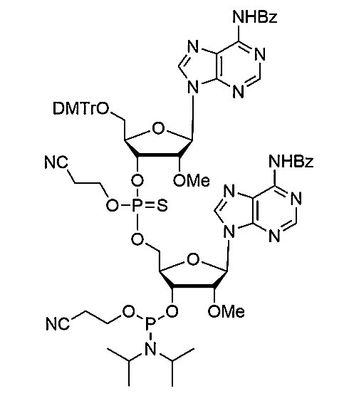 [5'-O-DMTr-2'-OMe-A(Bz)](P-thio-pCyEt) [2'-O-Me-A(Bz)-3'-CE-Phosphoramidite],[5'-O-DMTr-2'-OMe-A(Bz)](P-thio-pCyEt) [2'-O-Me-A(Bz)-3'-CE-Phosphoramidite]