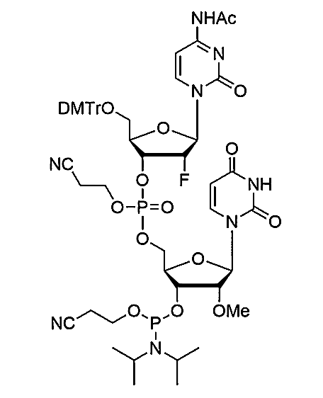 [5'-O-DMTr-2'-F-dC(Ac)](pCyEt)[2'-OMe-U-3'-CE-Phosphoramidite],[5'-O-DMTr-2'-F-dC(Ac)](pCyEt)[2'-OMe-U-3'-CE-Phosphoramidite]