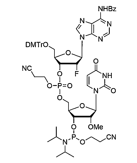 [5'-O-DMTr-2'-F-dA(Bz)](pCyEt)[2'-OMe-U-3'-CE-Phosphoramidite],[5'-O-DMTr-2'-F-dA(Bz)](pCyEt)[2'-OMe-U-3'-CE-Phosphoramidite]