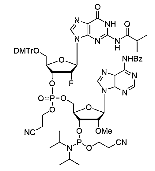 [5'-O-DMTr-2'-F-dG(iBu)](pCyEt)[2'-OMe-A(Bz)-3'-CE-Phosphoramidite],[5'-O-DMTr-2'-F-dG(iBu)](pCyEt)[2'-OMe-A(Bz)-3'-CE-Phosphoramidite]