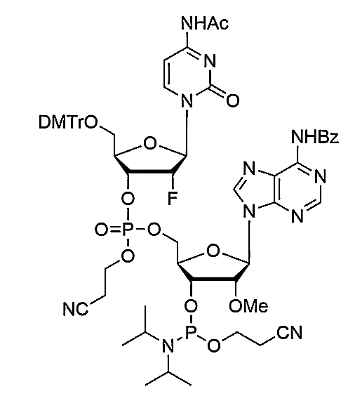 [5'-O-DMTr-2'-F-dC(Ac)](pCyEt)[2'-OMe-A(Bz)-3'-CE-Phosphoramidite],[5'-O-DMTr-2'-F-dC(Ac)](pCyEt)[2'-OMe-A(Bz)-3'-CE-Phosphoramidite]