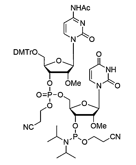 [5'-O-DMTr-2'-OMe-C(Ac)](pCyEt)[2'-O-Me-U-3'-CE-Phosphoramidite],[5'-O-DMTr-2'-OMe-C(Ac)](pCyEt)[2'-O-Me-U-3'-CE-Phosphoramidite]