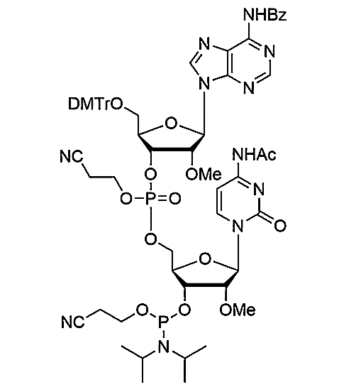 [5'-O-DMTr-2'-OMe-A(Bz)](pCyEt)[2'-O-Me-C(Ac)-3'-CE-Phosphoramidite],[5'-O-DMTr-2'-OMe-A(Bz)](pCyEt)[2'-O-Me-C(Ac)-3'-CE-Phosphoramidite]