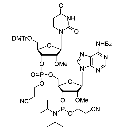 [5'-O-DMTr-2'-OMe-U](pCyEt)[5'-O-DMTr-2'-OMe-A(Bz)-3'-CE-Phosphoramidite],[5'-O-DMTr-2'-OMe-U](pCyEt)[5'-O-DMTr-2'-OMe-A(Bz)-3'-CE-Phosphoramidite]