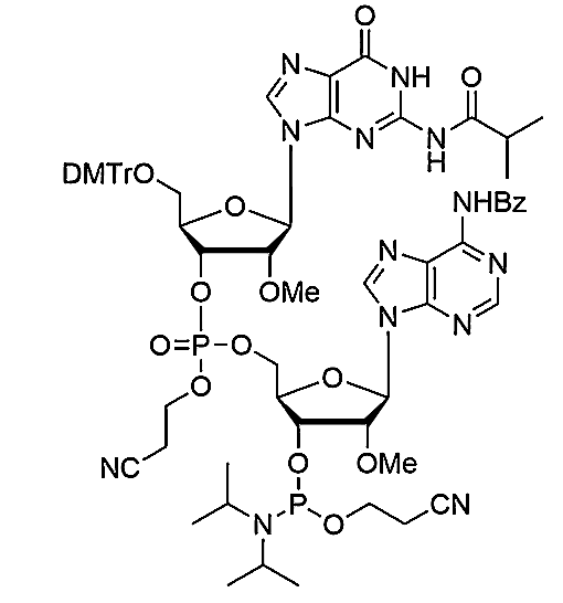 [5'-O-DMTr-2'-OMe-G(iBu)](pCyEt)[2'-OMe-A(Bz)-3'-CE-Phosphoramidite],[5'-O-DMTr-2'-OMe-G(iBu)](pCyEt)[2'-OMe-A(Bz)-3'-CE-Phosphoramidite]