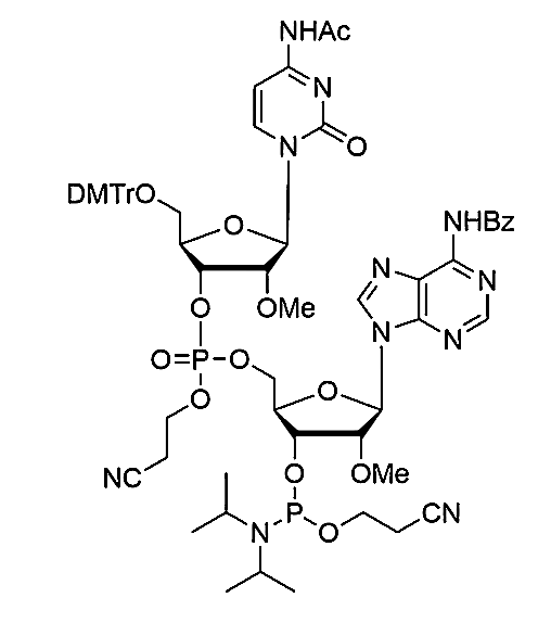[5'-O-DMTr-2'-OMe-C(Ac)](pCyEt)[2'-OMe-A(Bz)-3'-CE-Phosphoramidite],[5'-O-DMTr-2'-OMe-C(Ac)](pCyEt)[2'-OMe-A(Bz)-3'-CE-Phosphoramidite]