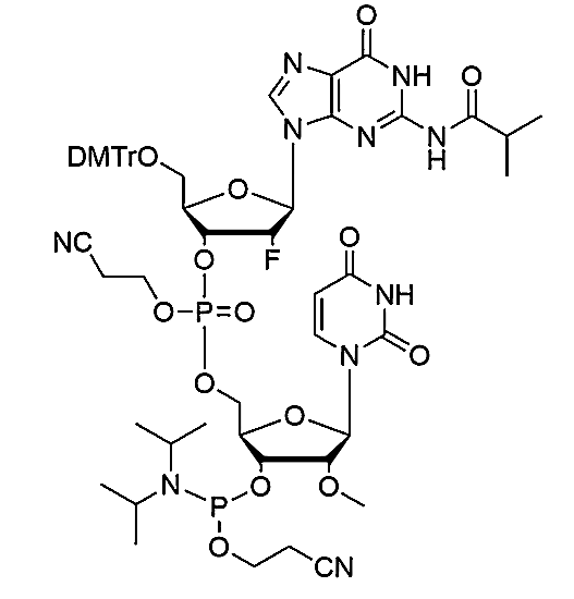 [5'-O-DMTr-2'-F-dG(iBu)](pCyEt)[2'-OMe-U-3'-CE-Phosphoramidite],[5'-O-DMTr-2'-F-dG(iBu)](pCyEt)[2'-OMe-U-3'-CE-Phosphoramidite]