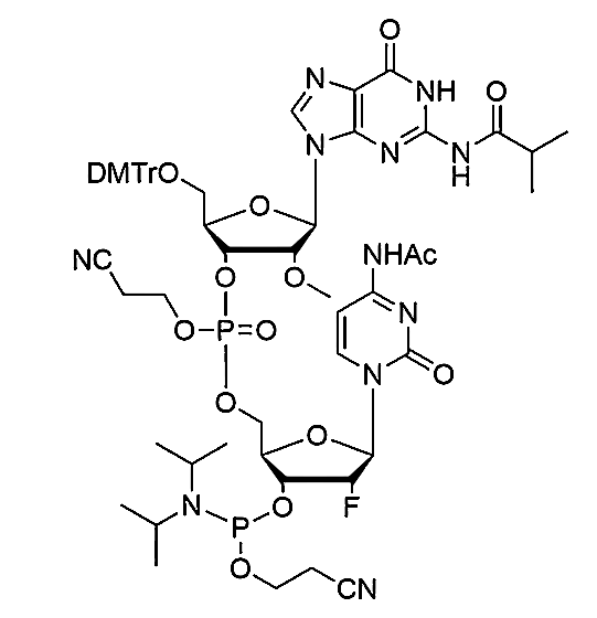 [5'-O-DMTr-2'-OMe-G(iBu)](pCyEt)[2'-F-dC(Ac)-3'-CE-Phosphoramidite],[5'-O-DMTr-2'-OMe-G(iBu)](pCyEt)[2'-F-dC(Ac)-3'-CE-Phosphoramidite]