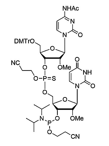 [5'-O-DMTr-2'-OMe-C(Ac)](P-thio-pCyEt)[2'-OMe-U-3'-CE-Phosphoramidite],[5'-O-DMTr-2'-OMe-C(Ac)](P-thio-pCyEt)[2'-OMe-U-3'-CE-Phosphoramidite]