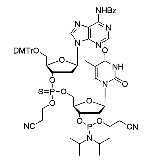 [5'-O-DMTr-2'-dA(Bz)](P-thio-pCyEt)[2'-dT-3'-CE-Phosphoramidite],[5'-O-DMTr-2'-dA(Bz)](P-thio-pCyEt)[2'-dT-3'-CE-Phosphoramidite]