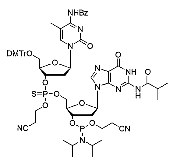 [5'-O-DMTr-5-Me-2'-dC(Bz)](P-thio-pCyEt)[2'-dG(iBu)-3'-CE-Phosphoramidite],[5'-O-DMTr-5-Me-2'-dC(Bz)](P-thio-pCyEt)[2'-dG(iBu)-3'-CE-Phosphoramidite]