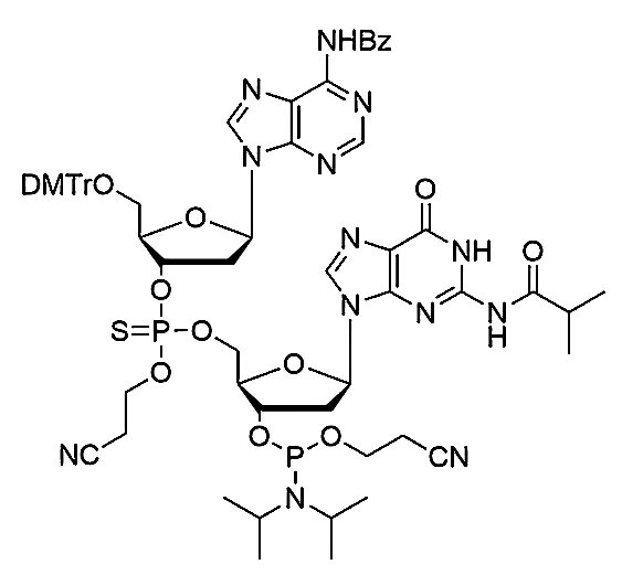 [5'-O-DMTr-2'-dA(Bz)](P-thio-pCyEt)[2'-dG(iBu)-3'-CE-Phosphoramidite],[5'-O-DMTr-2'-dA(Bz)](P-thio-pCyEt)[2'-dG(iBu)-3'-CE-Phosphoramidite]