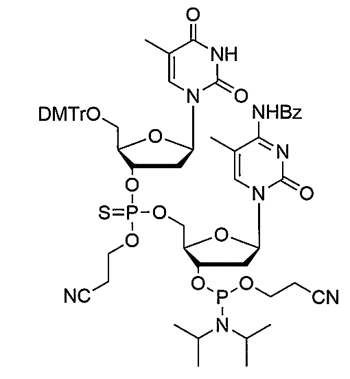 [5'-O-DMTr-2'-dT](P-thio-pCyEt)[5-Me-2'-dC(Bz)-3'-CE-Phosphoramidite],[5'-O-DMTr-2'-dT](P-thio-pCyEt)[5-Me-2'-dC(Bz)-3'-CE-Phosphoramidite]
