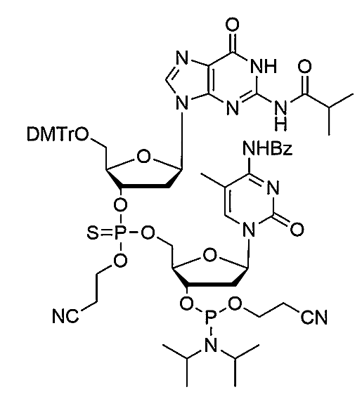 [5'-O-DMTr-2'-dG(iBu)](P-thio-pCyEt)[5-Me-2'-dC(Bz)-3'-CE-Phosphoramidite],[5'-O-DMTr-2'-dG(iBu)](P-thio-pCyEt)[5-Me-2'-dC(Bz)-3'-CE-Phosphoramidite]