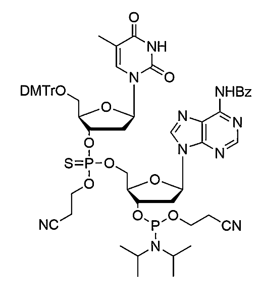 [5'-O-DMTr-2'-dT](P-thio-pCyEt)[2'-dA(Bz)-3'-CE-Phosphoramidite],[5'-O-DMTr-2'-dT](P-thio-pCyEt)[2'-dA(Bz)-3'-CE-Phosphoramidite]