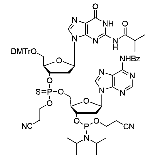 [5'-O-DMTr-2'-dG(iBu)](P-thio-pCyEt)[2'-dA(Bz)-3'-CE-Phosphoramidite],[5'-O-DMTr-2'-dG(iBu)](P-thio-pCyEt)[2'-dA(Bz)-3'-CE-Phosphoramidite]