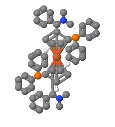 (SP,S′P)-1,1′-双[(R)-Α-(二甲胺基)苄基]-2,2′-双(二苯基膦)二茂铁,(S,S)-(-)-2,2'-Bis[(R)-(N,N-dimethylamino)(phenyl)methyl]-1,1'-bis(diphenylphosphino)ferrocene