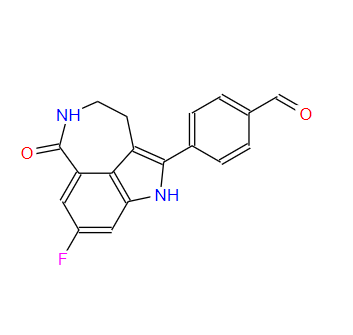 4-(8-fluoro-6-oxo-3,4,5,6-tetrahydro-1H-azepino[5,4,3-cd]indol-2-yl)benzaldehyde,4-(8-fluoro-6-oxo-3,4,5,6-tetrahydro-1H-azepino[5,4,3-cd]indol-2-yl)benzaldehyde