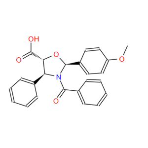 5-Oxazolidinecarboxylic acid, 3-benzoyl-2-(4-methoxyphenyl)-4-phenyl-, (2S,4S,5R)-