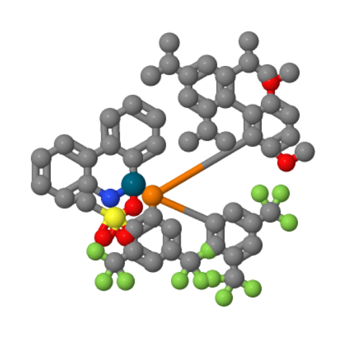 甲烷磺酸[1,2-双(3,5-二(三氟甲基)苯基膦基)-3,6-二甲氧基-2',4',6'-三异丙基-1,1'-联苯(2'-氨基 -1,1'-联苯-2-基)钯(II),[(2-{Bis[3,5-bis(trifluoromethyl)phenyl]phosphine}-3,6-dimethoxy- 2′,4′,6′- triisopropyl-1,1′-biphenyl )-2-(2′-amino-1,1′-biphenyl)]palladium(II) methanesulfonate