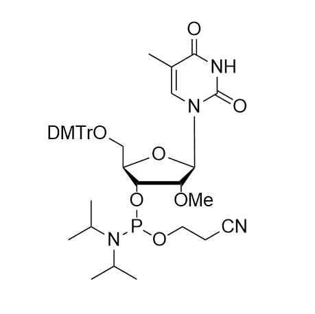 5'-O-[二(4-甲氧基苯基)苯基甲基]-5-甲基-2'-O-甲基尿苷 3'-[2-氰基乙基 二异丙基氨基亚磷酸酯],2'-O-METHYL-5-METHYL-U CEP
