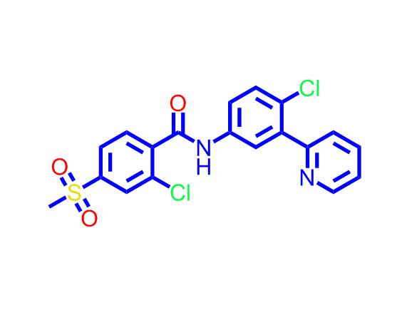 2-氯-N-[4-氯-3-(2-吡啶基)苯基]-4-(甲磺酰基)苯甲酰胺,2-chloro-N-[4-chloro-3-(pyridin-2-yl)phenyl]-4-(methylsulfonyl)benzamide