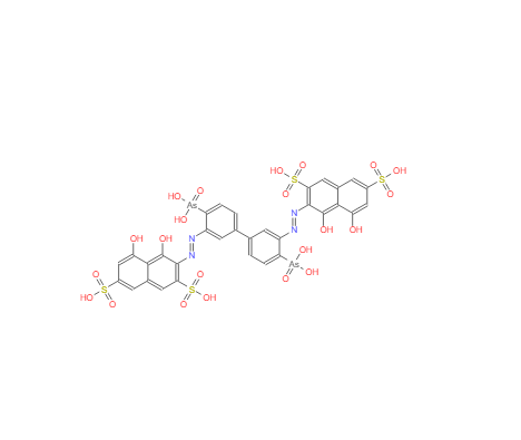 偶氮胂II,7-Naphthalenedisulfonic acid, 3,3'-[[4,4'-diarsono(1,1'-biphenyl)-3,3'-diyl]bis(azo)] bis(4,5-di2