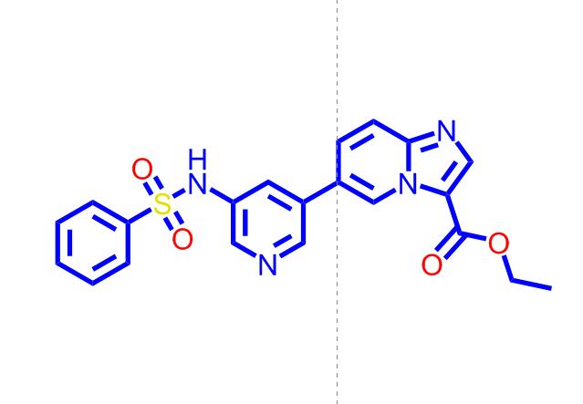 6-(5-(苯基磺酰胺基)吡啶-3-基)咪唑并[1,2-a]吡啶-3-羧酸乙酯,Ethyl6-(5-(phenylsulfonamido)pyridin-3-yl)imidazo[1,2-a]pyridine-3-carboxylate