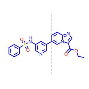 6-(5-(苯基磺酰胺基)吡啶-3-基)咪唑并[1,2-a]吡啶-3-羧酸乙酯,Ethyl6-(5-(phenylsulfonamido)pyridin-3-yl)imidazo[1,2-a]pyridine-3-carboxylate