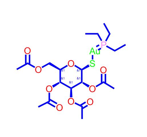 ((2S,3R,4S,5R,6R)-3,4,5-三乙酰氧基-6-(乙酰氧基甲基)四氢-2H-吡喃-2-硫基)(三乙基膦)金,((2S,3R,4S,5R,6R)-3,4,5-Triacetoxy-6-(acetoxymethyl)tetrahydro-2H-pyran-2-thio)(triethylphosphine)gold