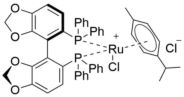 氯[(R)-(+)-5,5'-双(二苯基膦)-4,4'-二--1,3-苯并二噁茂](对伞花烃)氯化钌(II),Chloro[(R)-(+)-5,5'-bis(diphenylphosphino)-4,4'-bi-1,3-benzodioxole](p-cymene)ruthenium(II) chloride