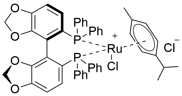 氯[(R)-(+)-5,5'-雙(二苯基膦)-4,4'-二--1,3-苯并二噁茂](對(duì)傘花烴)氯化釕(II),Chloro[(R)-(+)-5,5'-bis(diphenylphosphino)-4,4'-bi-1,3-benzodioxole](p-cymene)ruthenium(II) chloride