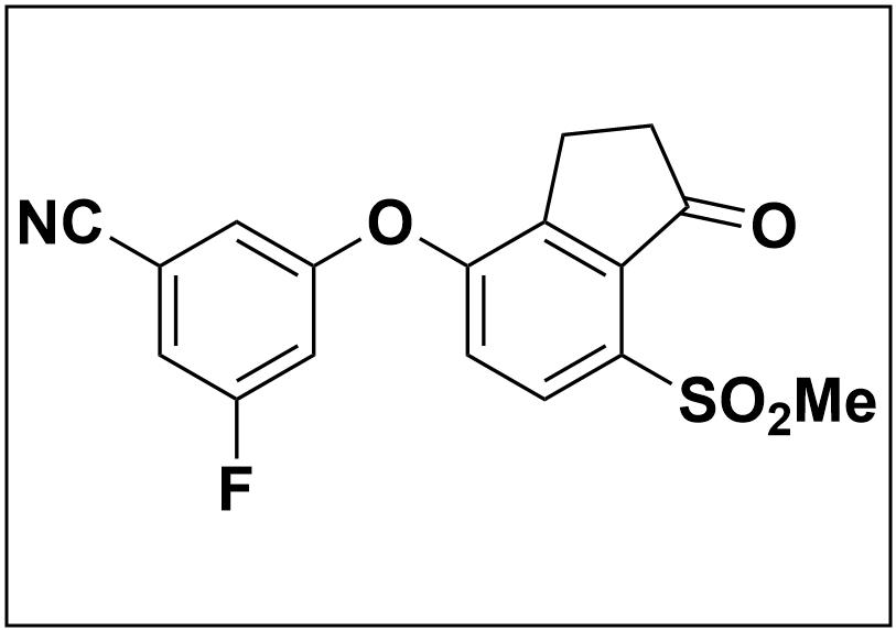 3-fluoro-5-((7-(methylsulfonyl)-1-oxo-2,3-dihydro-1H-inden-4-yl)oxy)benzonitrile