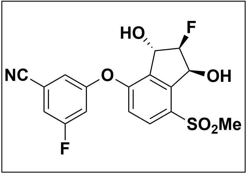 3-fluoro-5-(((1S,2R,3S)-2-fluoro-1,3-dihydroxy-7-(methylsulfonyl)-2,3-dihydro-1H-inden-4-yl)oxy)benzonitrile